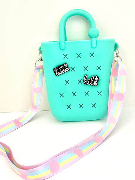 Mini silicone crossbody croc charm bag