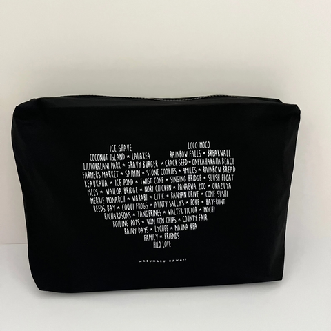 "Hilo Heart Words" Tyvek Zippered Pouch