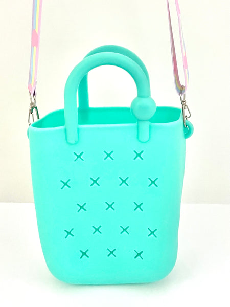 Mini silicone crossbody croc charm bag