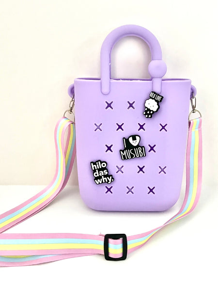 Mini silicone crossbody croc charm bag