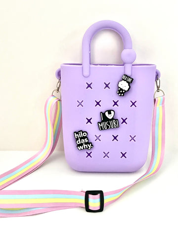 Mini silicone crossbody croc charm bag
