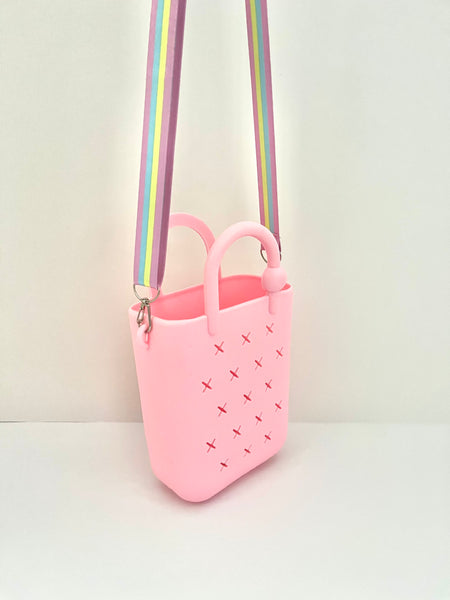 Mini silicone crossbody croc charm bag