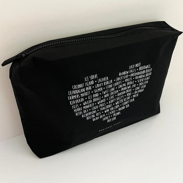 "Hilo Heart Words" Tyvek Zippered Pouch