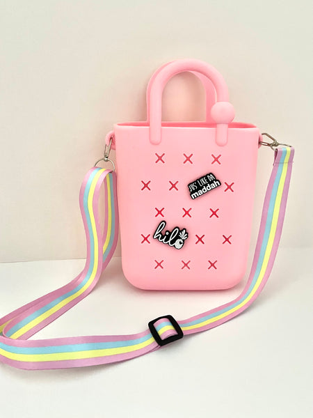 Mini silicone crossbody croc charm bag