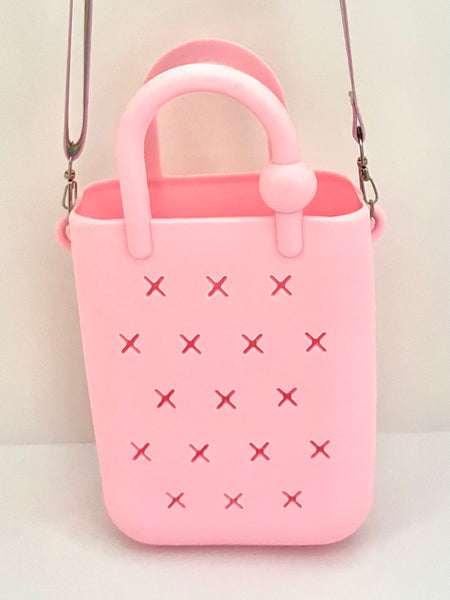 Mini silicone crossbody croc charm bag