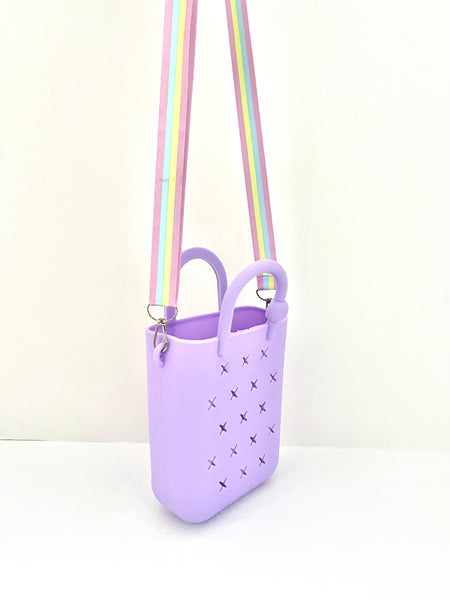 Mini silicone crossbody croc charm bag