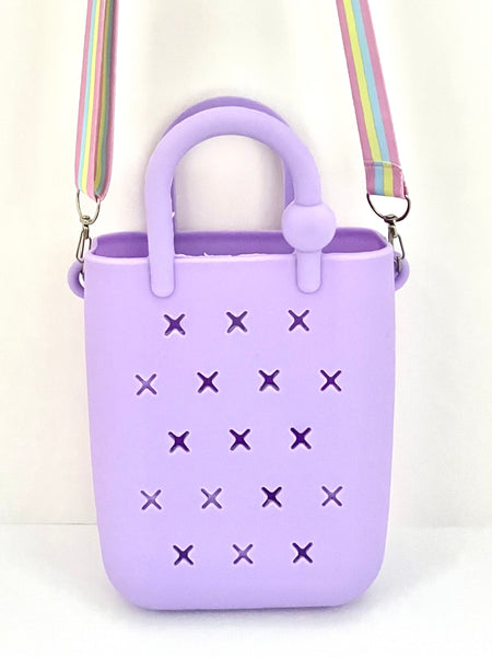 Mini silicone crossbody croc charm bag