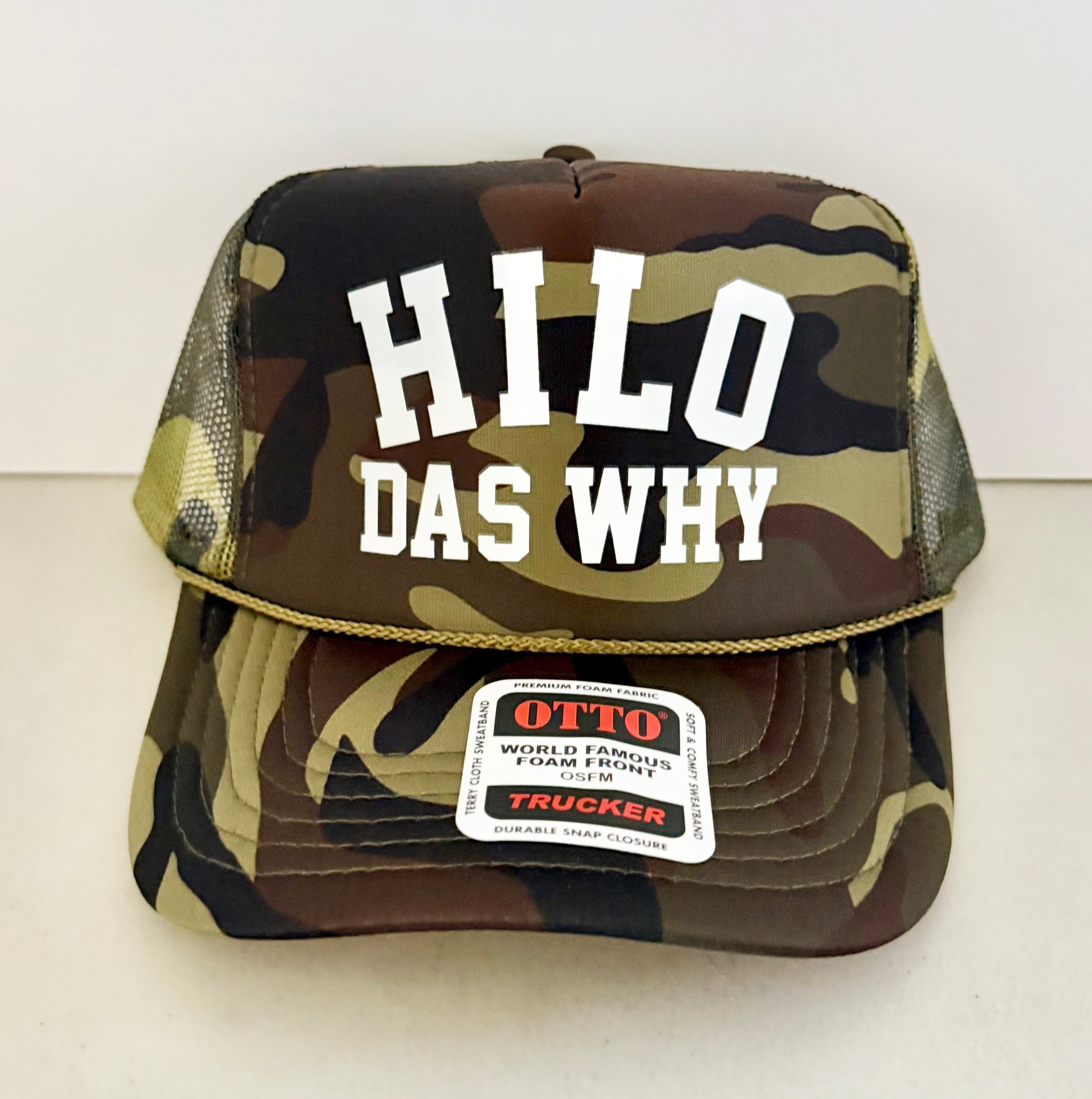 "Hilo das why" Trucker Hats